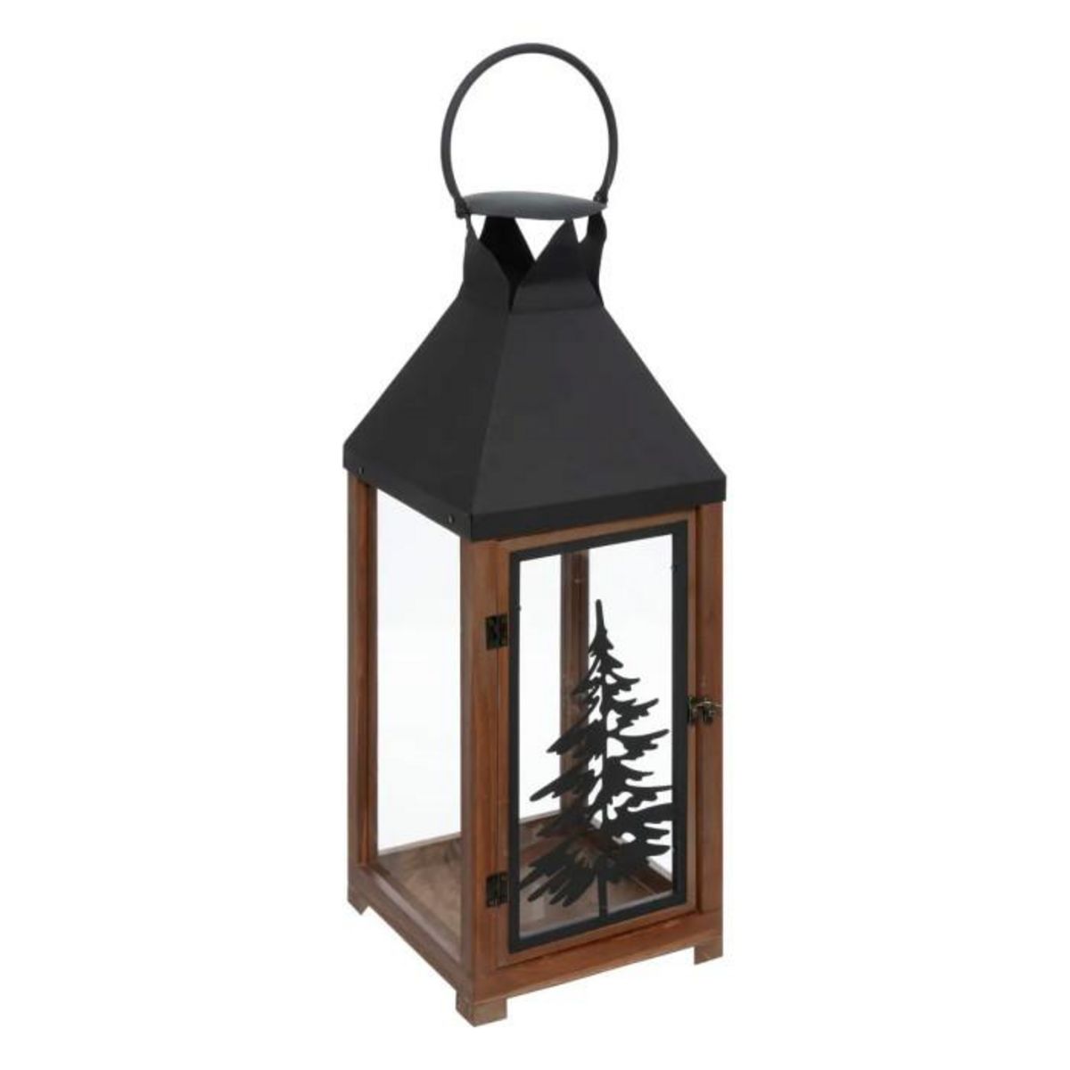ATMOSPHERA Lot de 2 Lanternes  Sapin  55cm Noir