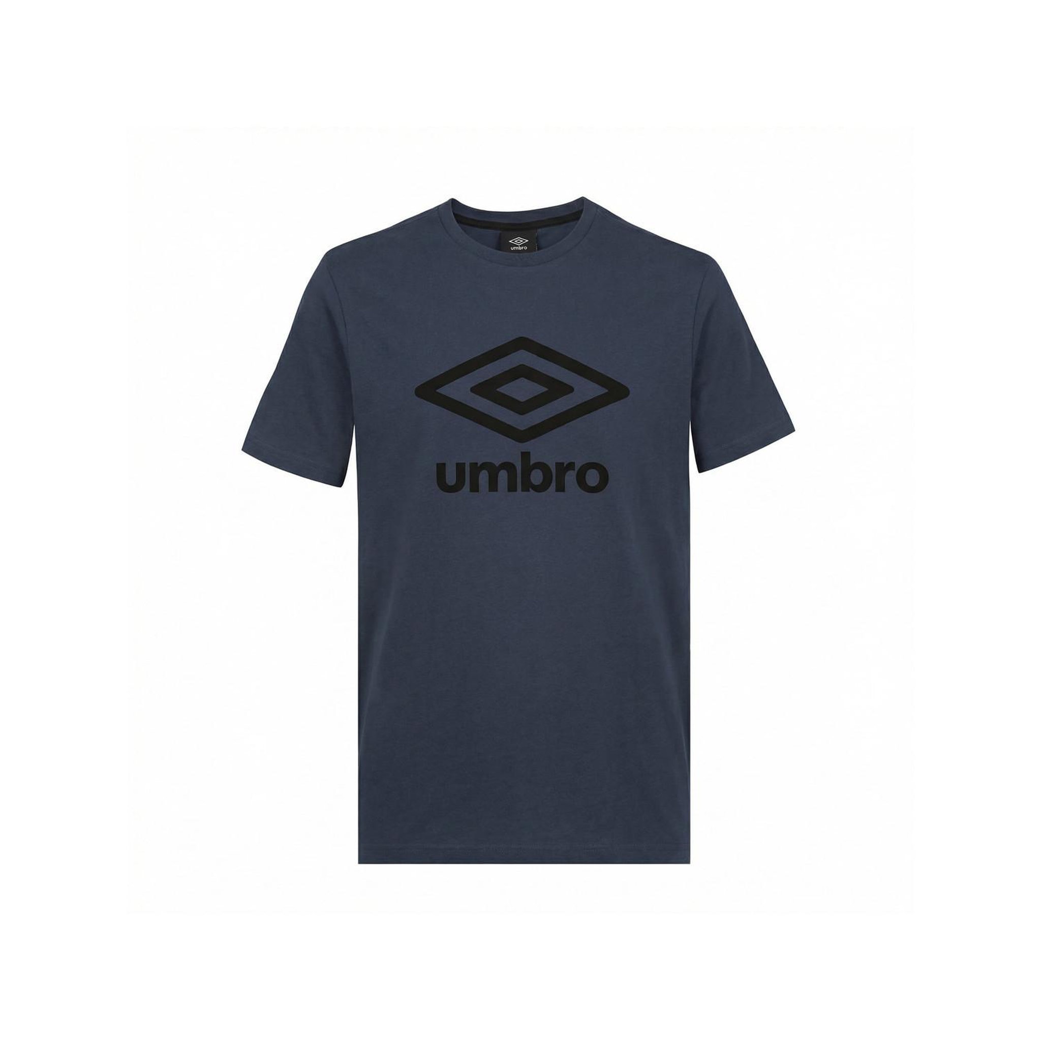 UMBRO T-shirt junior col rond regular en coton160 gsm basic core logo. Coloris disponibles : Bleu