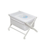 INTERBABY Berceau en Croix Bear Sleeping en Bleu - Mobilier de Bébé Sécurisé et Confortable