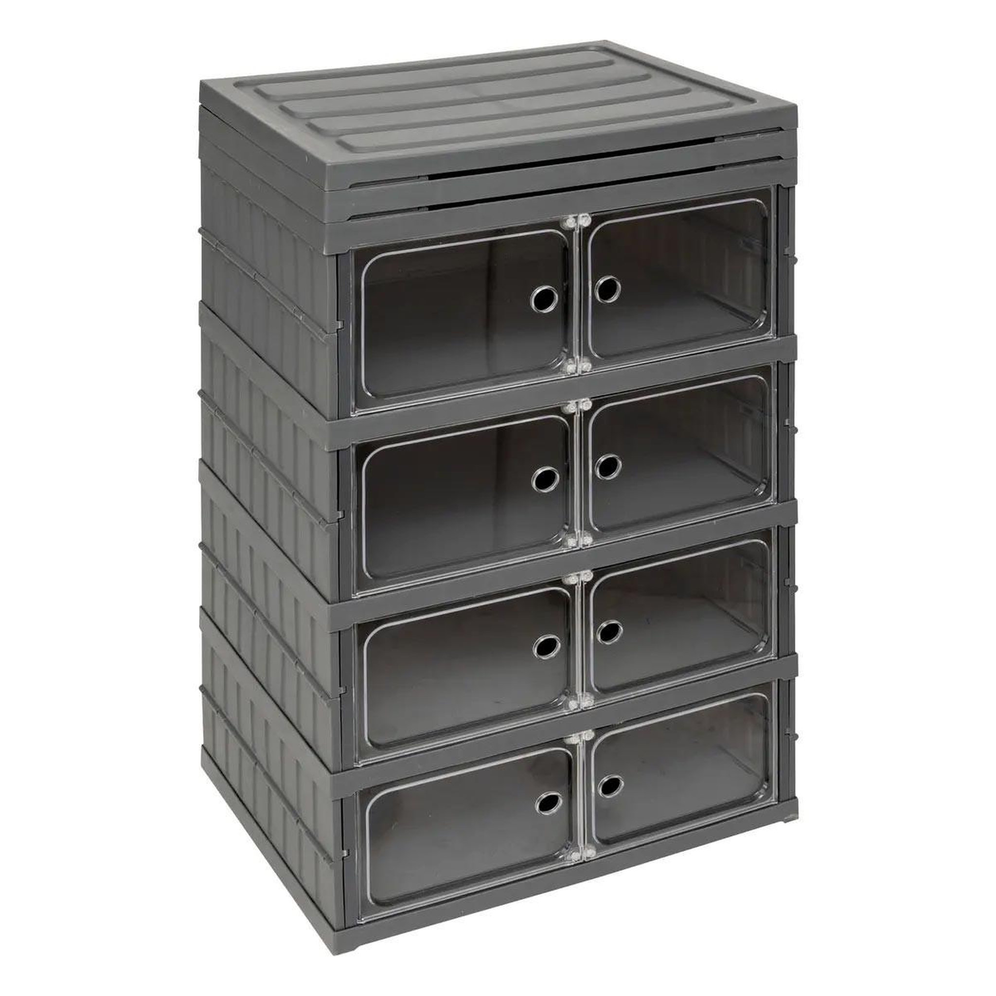 Voir la diapositive 3 : FIVE Tour de rangement pliable  6 niveaux  104cm gris