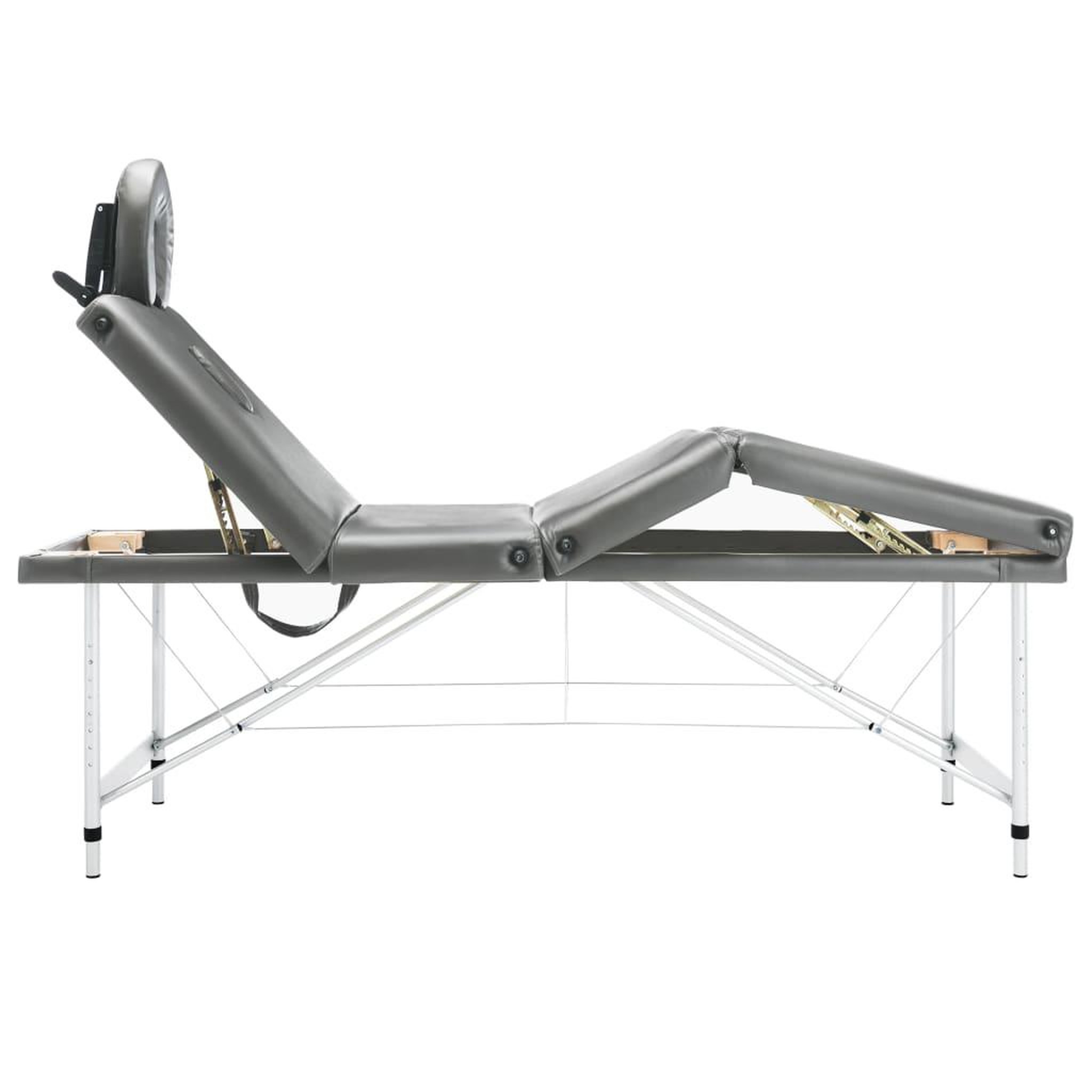 Voir la diapositive 3 : VIDAXL Table de massage 4 zones Cadre en aluminium Anthracite 186x68cm