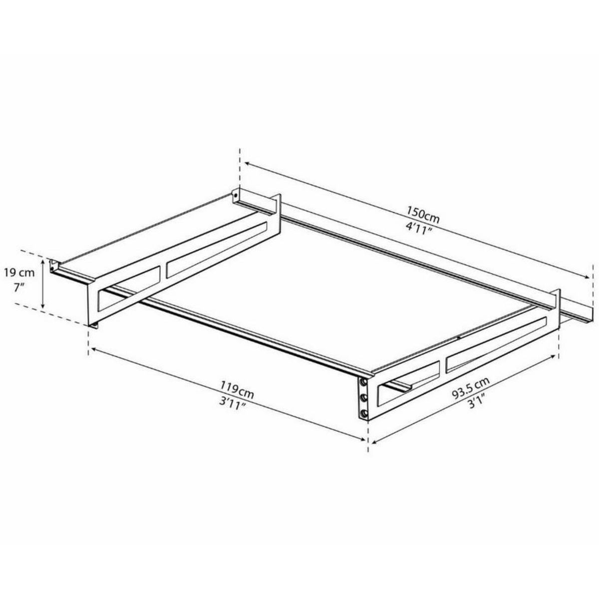 Palram Marquise transparente 93.5x150cm gris foncé - 706192