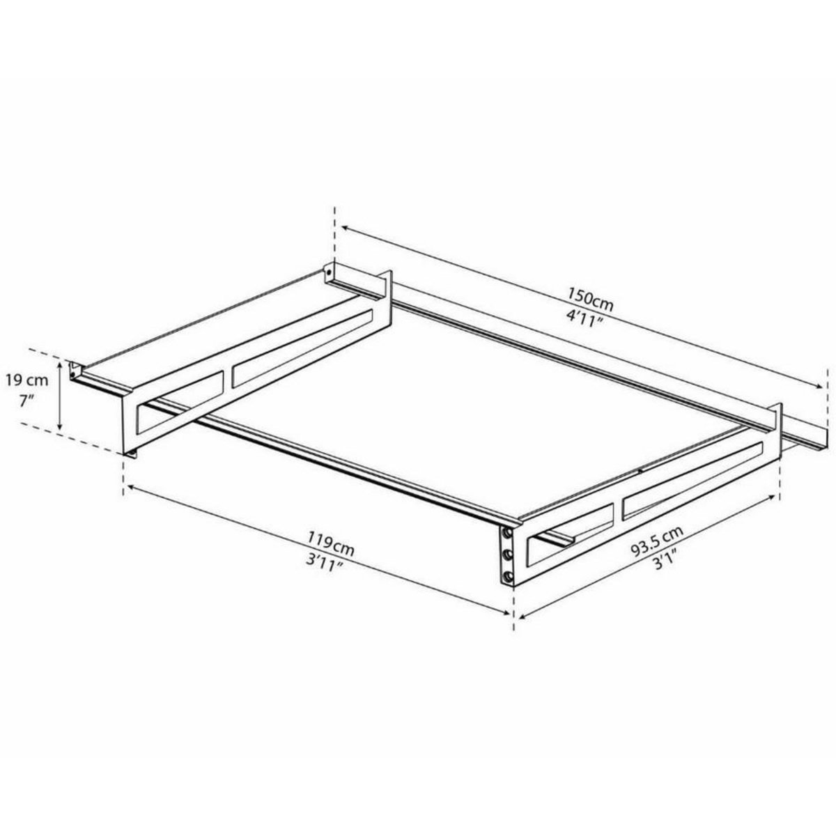Palram Marquise transparente 93.5x150cm gris foncé - 706192