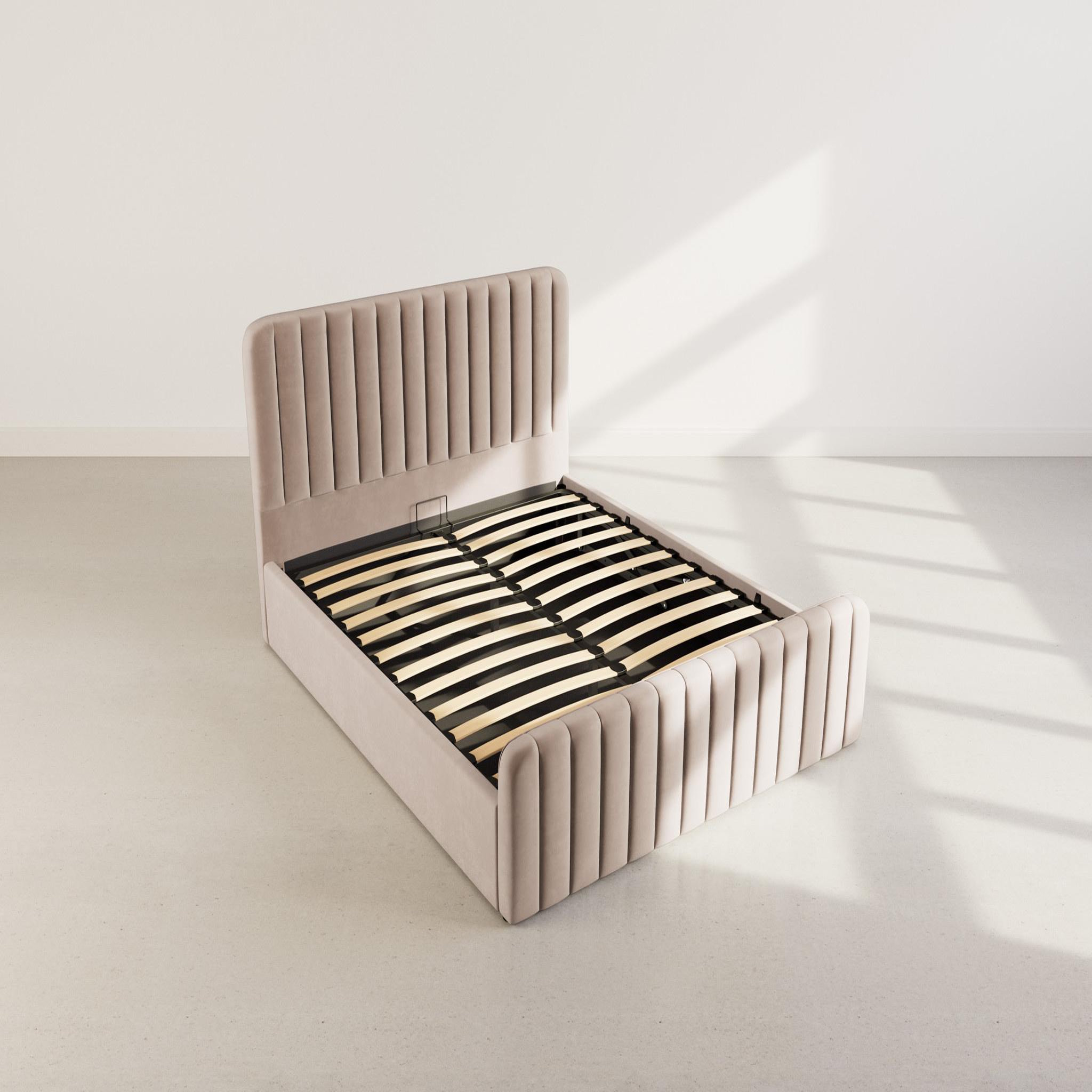 Voir la diapositive 5 : BEST MOBILIER Alice - lit coffre - 160x200 cm - en velours