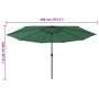 Voir la diapositive 6 : VIDAXL Parasol de jardin avec lumieres LED et mat en metal 400 cm vert