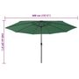 Voir la diapositive 6 : VIDAXL Parasol de jardin avec lumieres LED et mat en metal 400 cm vert