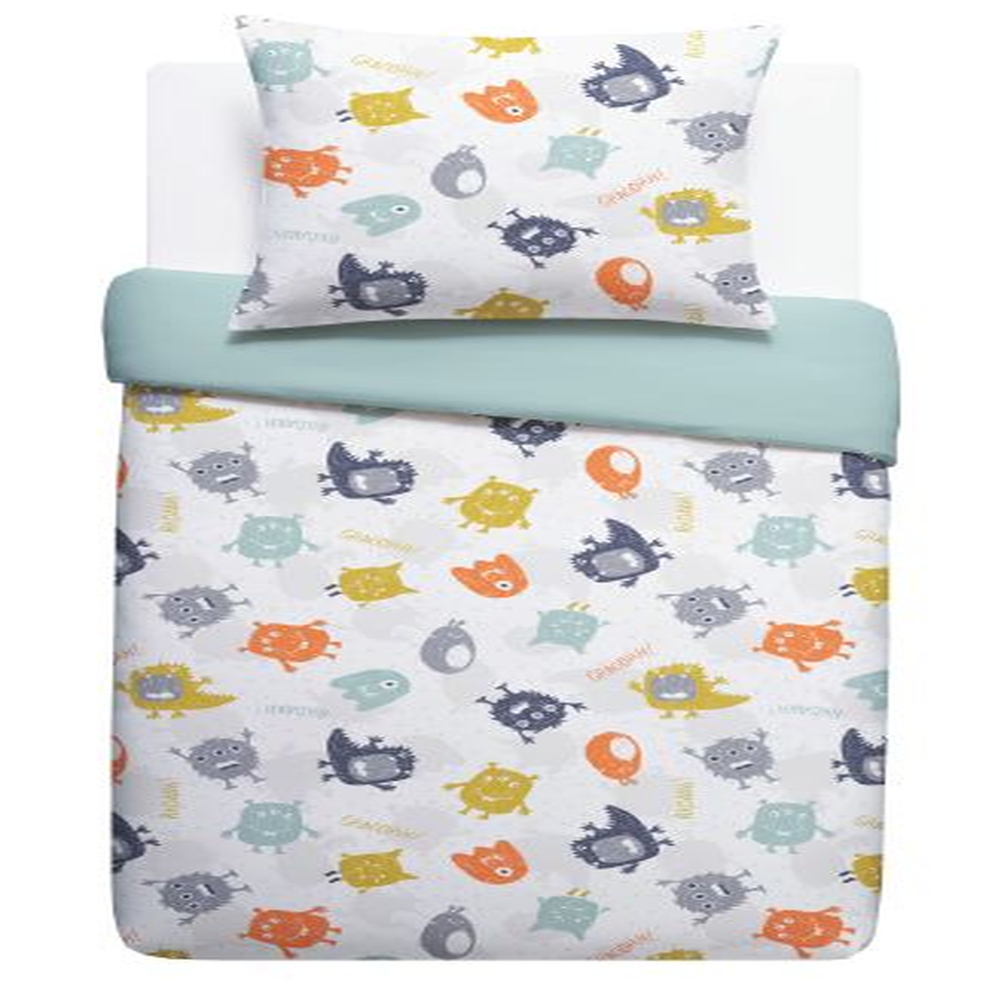 Parure housse de couette enfant microfibre fantaisie MONSTRES