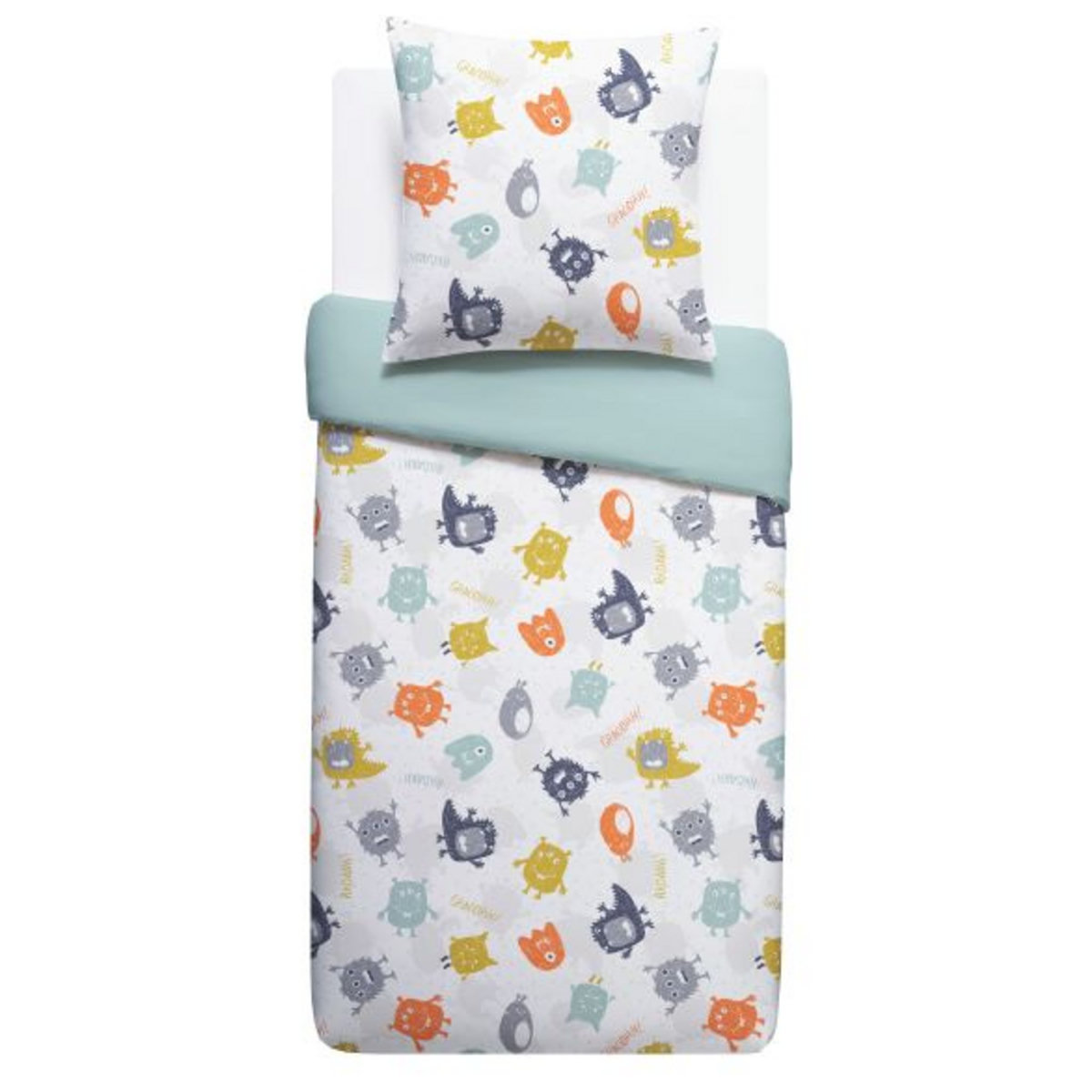 Parure housse de couette enfant microfibre fantaisie MONSTRES