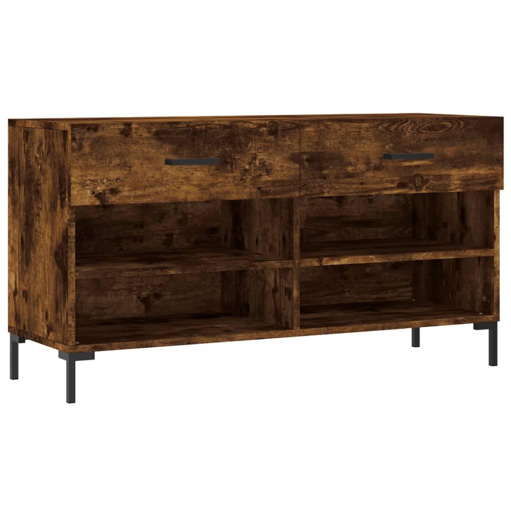 Voir la diapositive 2 : VIDAXL Banc a chaussures chene fume 102x35x55 cm bois d'ingenierie