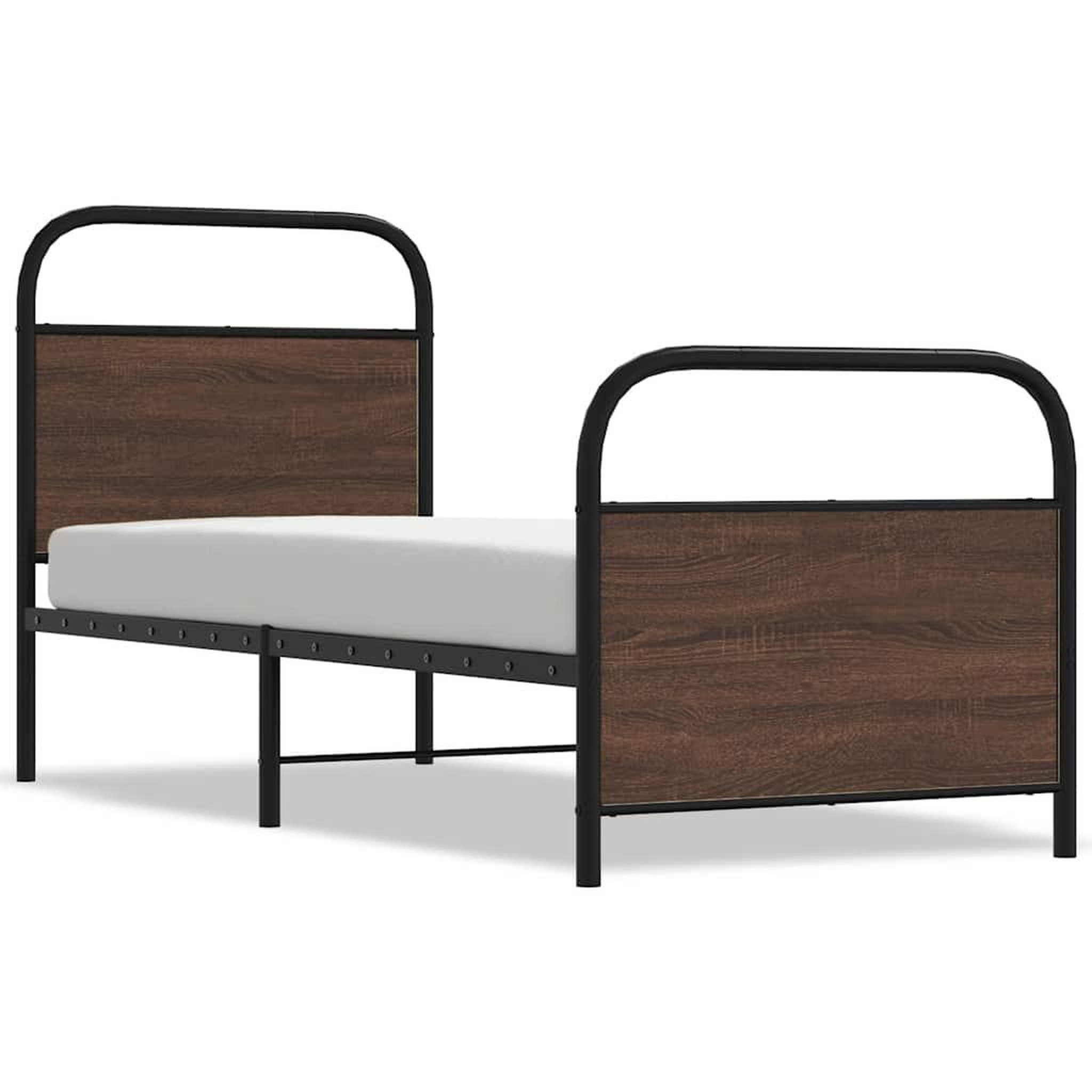 Voir la diapositive 2 : VIDAXL Cadre de lit sans matelas 80x200cm chene marron bois ingenierie