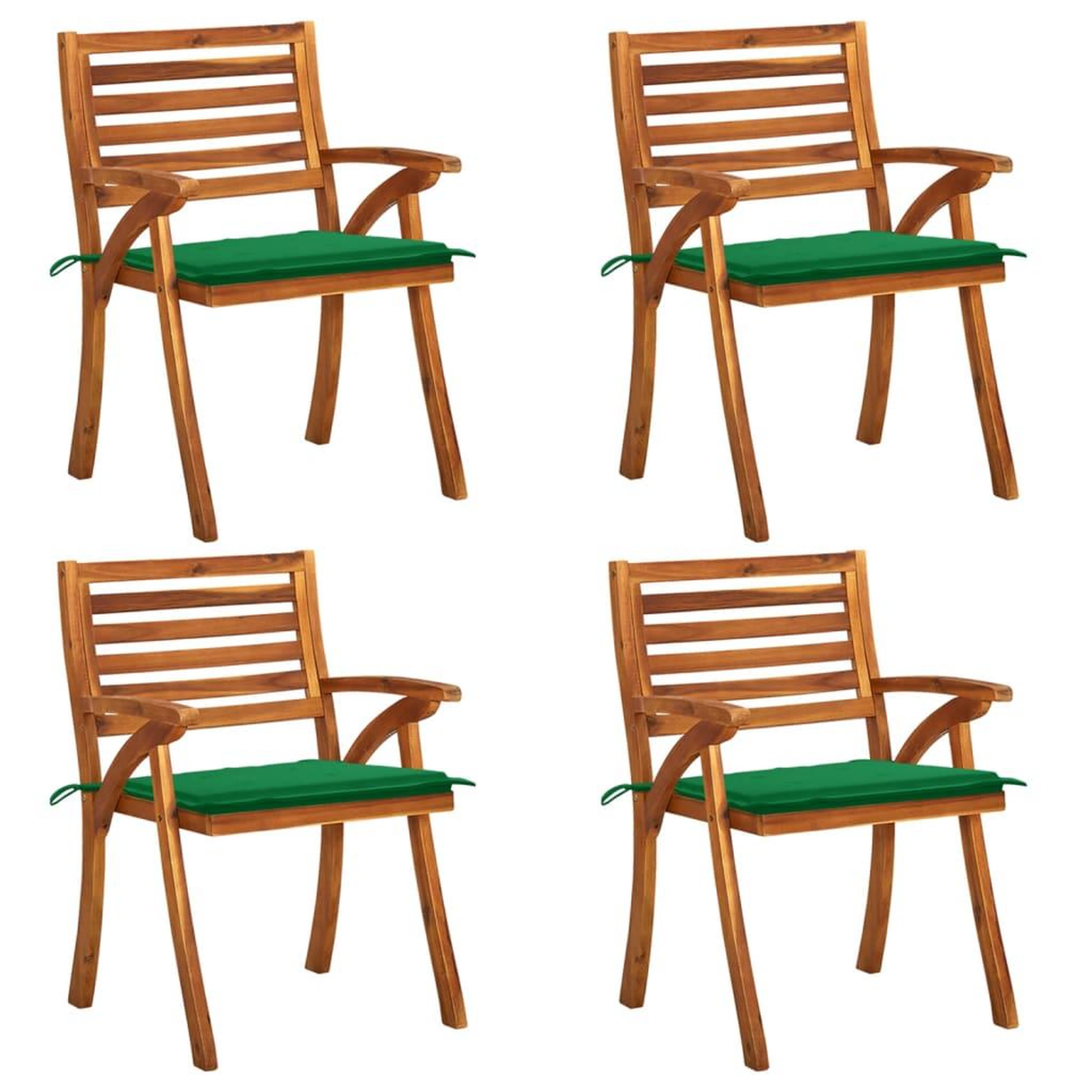 Voir la diapositive 1 : VIDAXL Chaises de jardin avec coussins lot de 4 Bois de teck solide