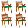Voir la diapositive 1 : VIDAXL Chaises de jardin avec coussins lot de 4 Bois de teck solide
