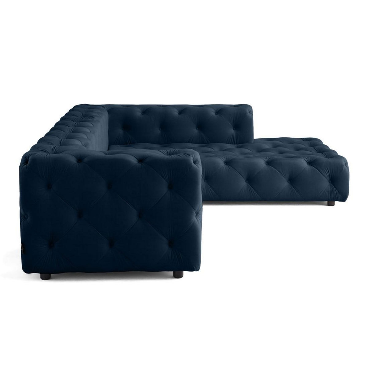 LISA DESIGN Gallata - canapé chesterfield d'angle droit - 5 places - en velours