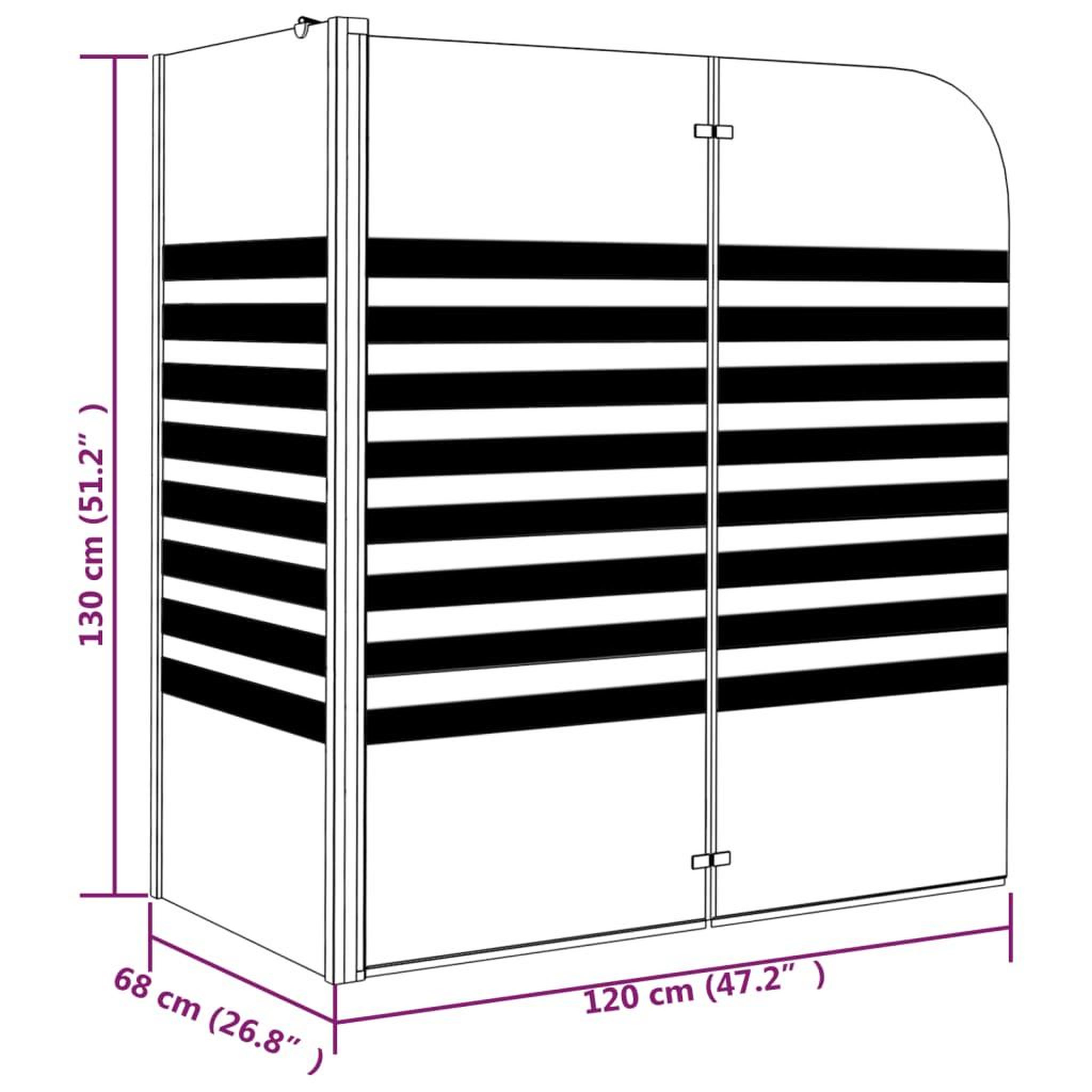 Voir la diapositive 6 : VIDAXL Cabine de douche a rayures 120x68x130 cm Verre trempe