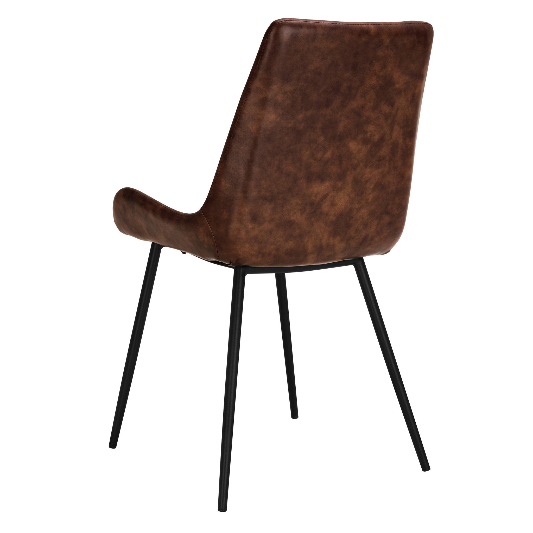 Voir la diapositive 5 : MAISON PAVANE Lot de 2 chaises en cuir synthétique marron-austin