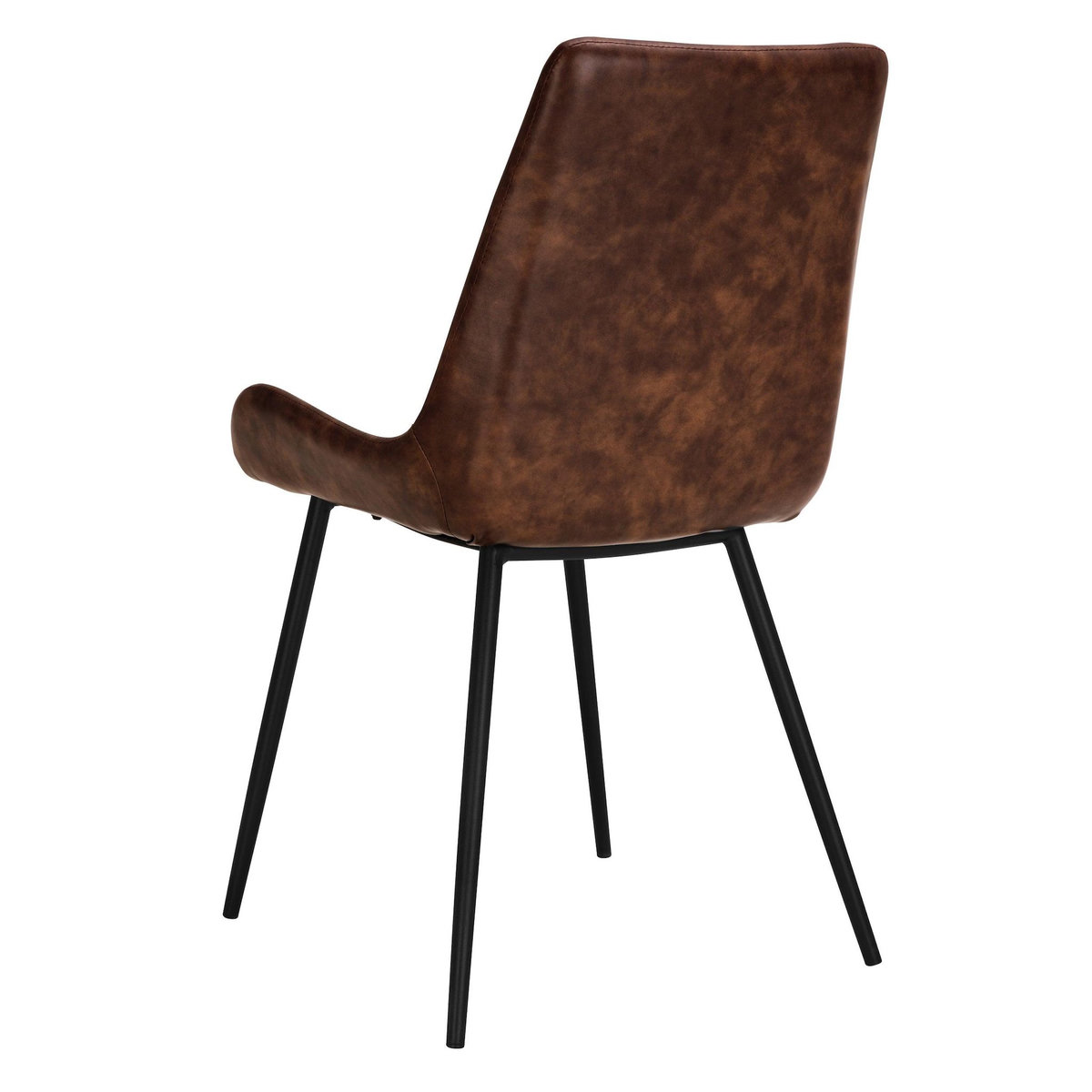 Rendez vous déco Lot de 2 chaises en cuir synthétique marron-Austin