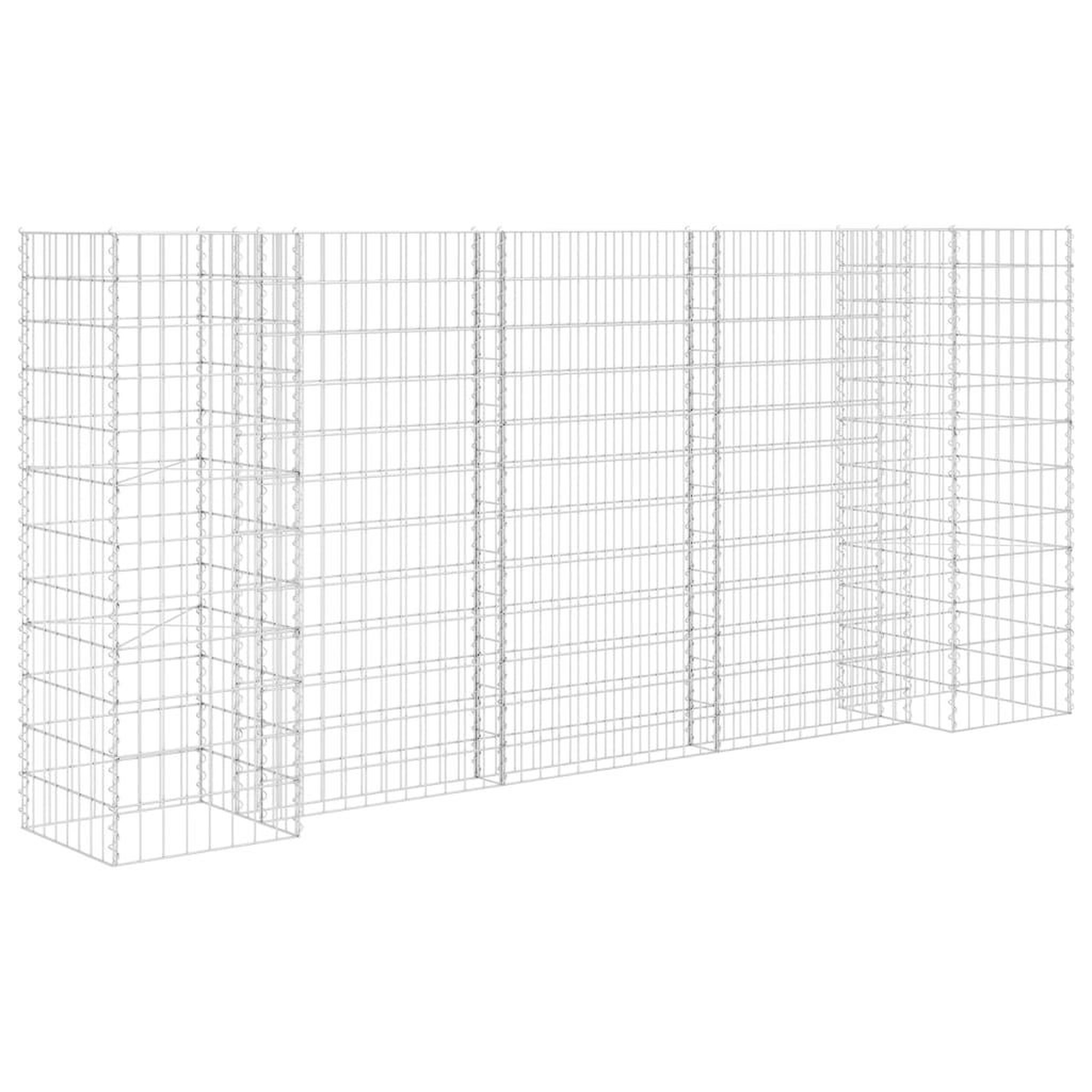 Voir la diapositive 2 : VIDAXL Jardiniere a gabion en H Fil d'acier 260x40x120 cm