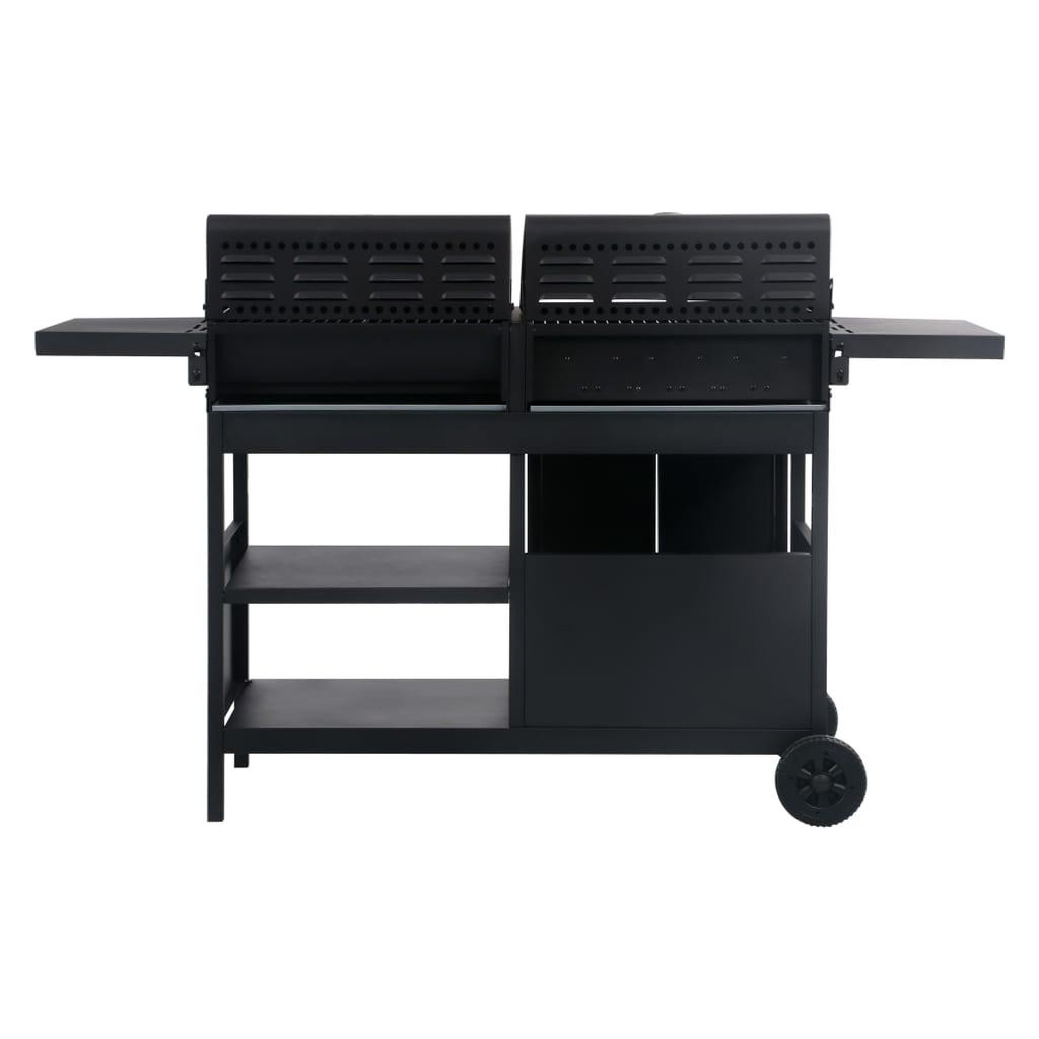 Voir la diapositive 4 : VIDAXL Barbecue gril combo a gaz et au charbon avec 3 bruleurs