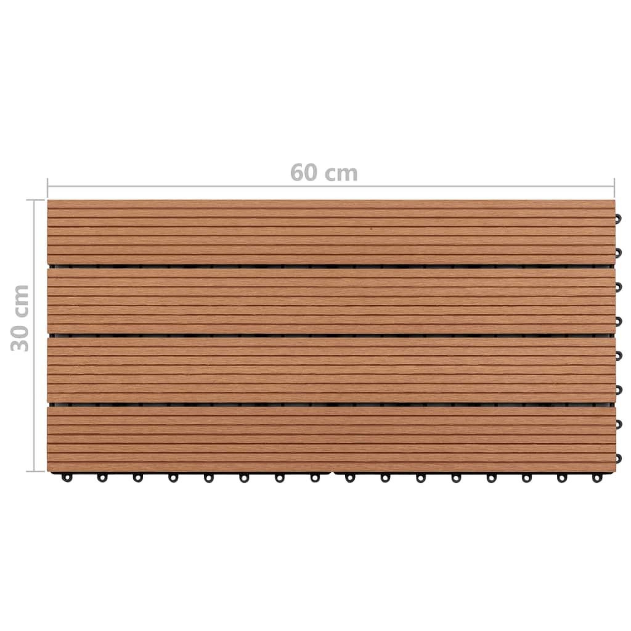 Voir la diapositive 6 : VIDAXL Dalles WPC 60x30 cm 6 pcs 1m^2 Marron