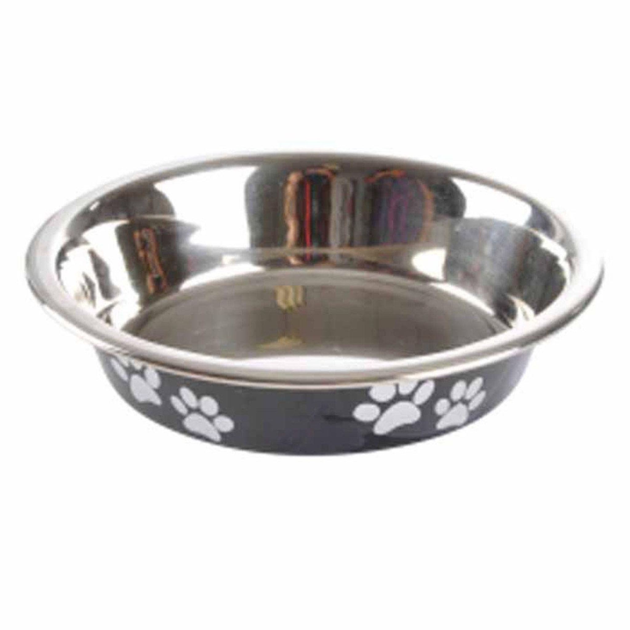 LOVE STORY Gamelle pour chien & chat  motifs pattes  12cm noir