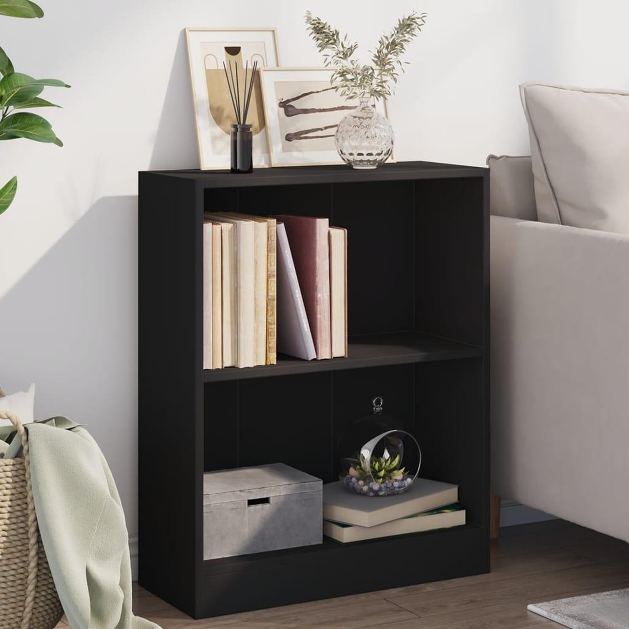 Voir la diapositive 1 : VIDAXL Bibliotheque Noir 60x24x76 cm Bois d'ingenierie