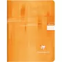 CLAIREFONTAINE Cahier piqué 17x22cm 48 pages grands carreaux Seyes orange