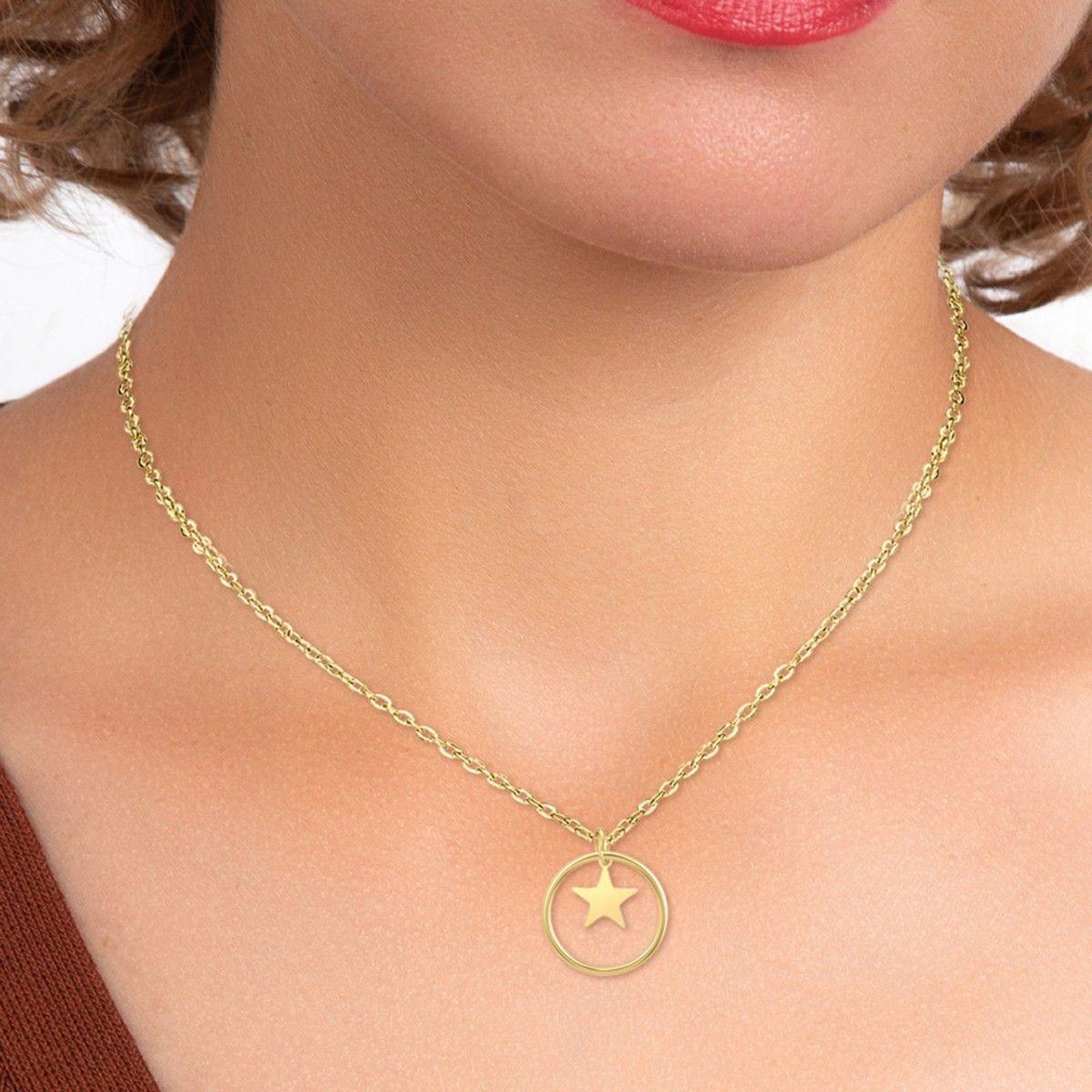 Voir la diapositive 2 : SC BOHEME Collier étoile SC Bohème en acier inoxydable
