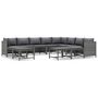 Voir la diapositive 2 : VIDAXL Salon de jardin 12 pcs avec coussins Resine tressee Gris