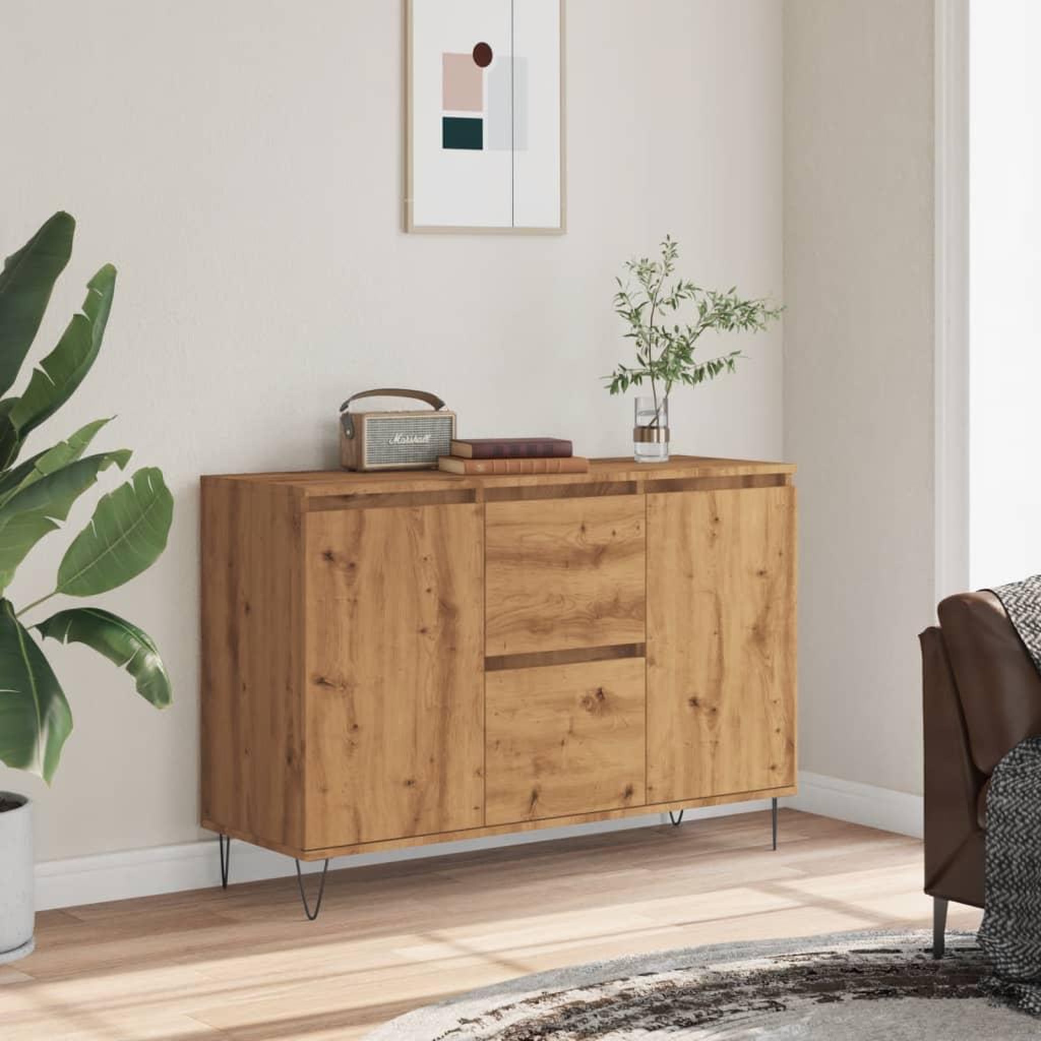 VIDAXL Buffet chene artisanal 104x35x70 cm bois d'ingenierie