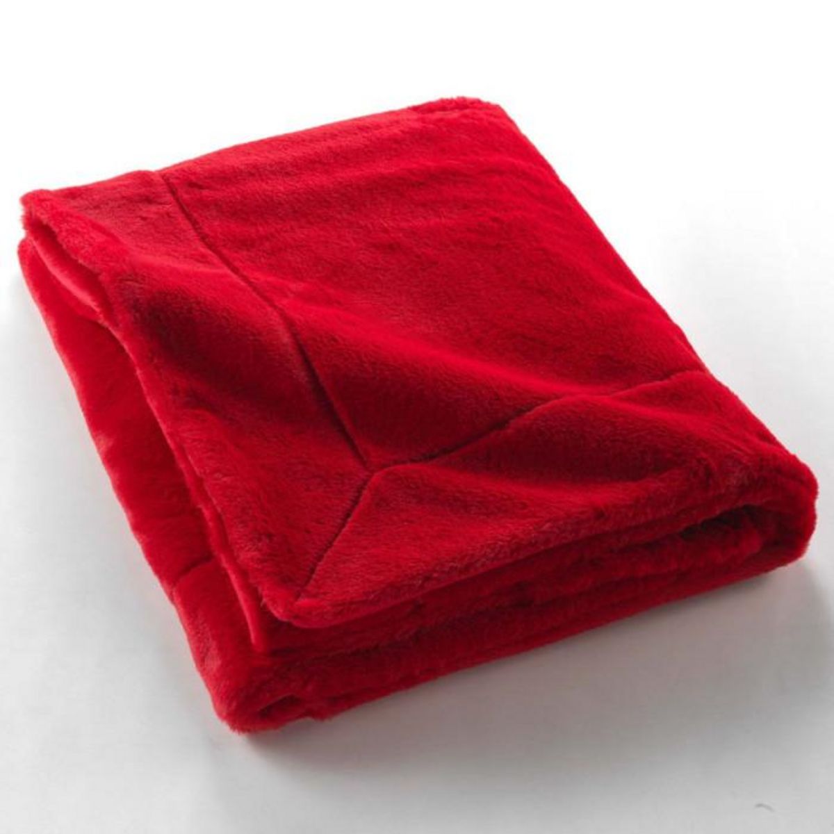 Paris Prix Plaid Imitation Fourrure  Caresse  180x220cm Rouge