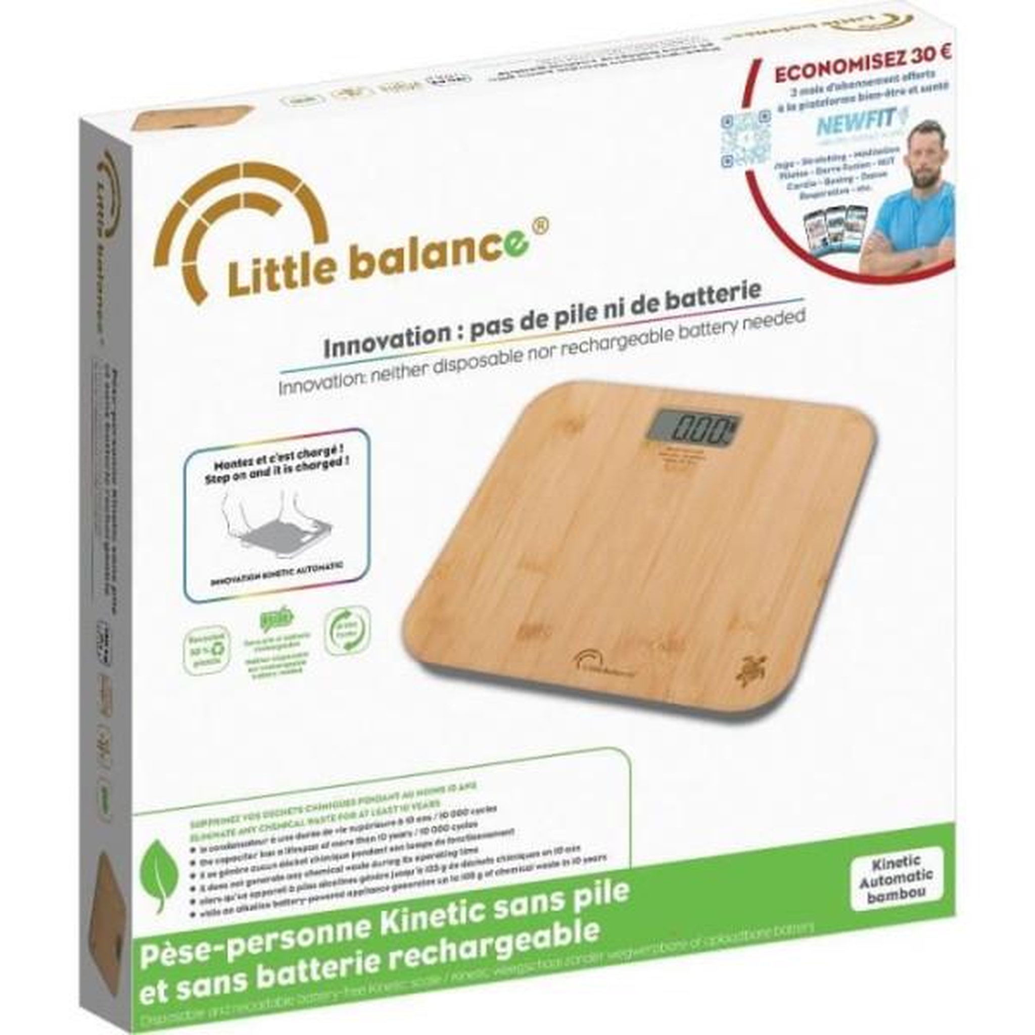 Voir la diapositive 4 : LITTLE BALANCE Pèse-personne électronique 150kg/50g bois - 8855