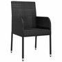 Voir la diapositive 4 : VIDAXL Chaises de jardin lot de 2 avec coussins Resine tressee Noir