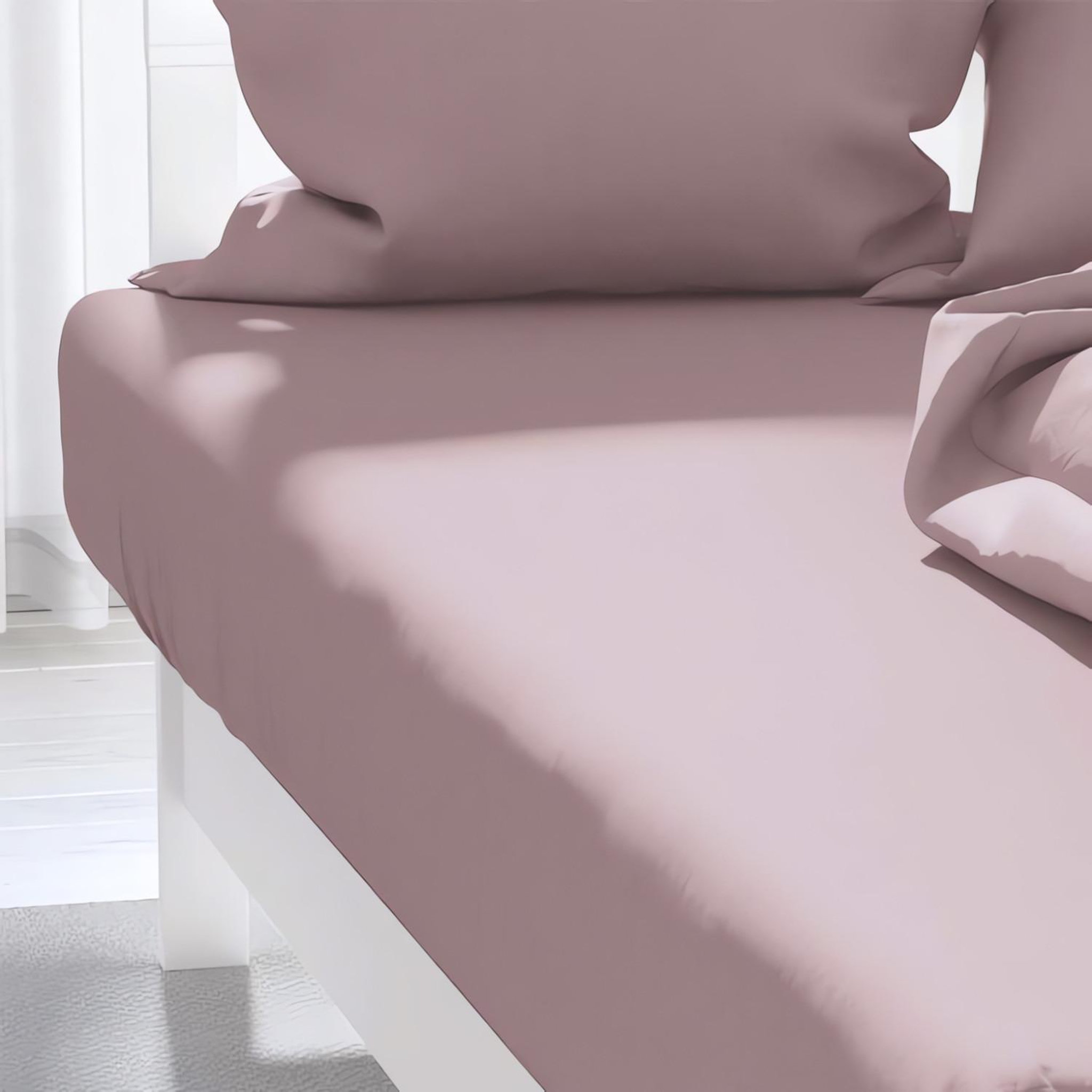 ZZZ Drap housse uni ZZZ en polycoton. Coloris disponibles : Rose, Blanc