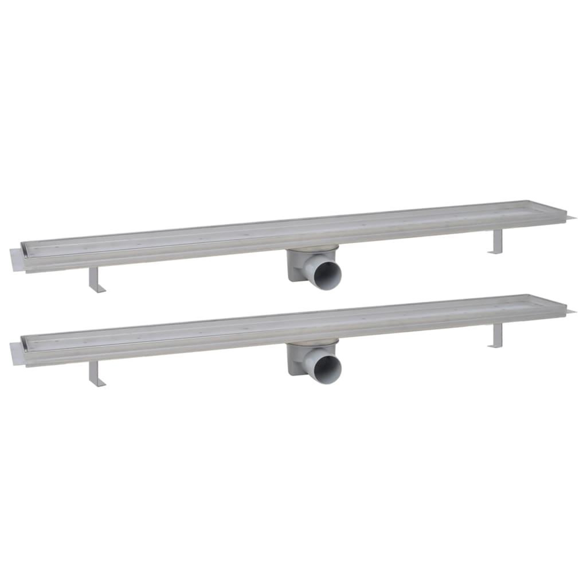 Voir la diapositive 2 : VIDAXL Drain de douche lineaire 2 pc 930 x 140 mm Acier inoxydable