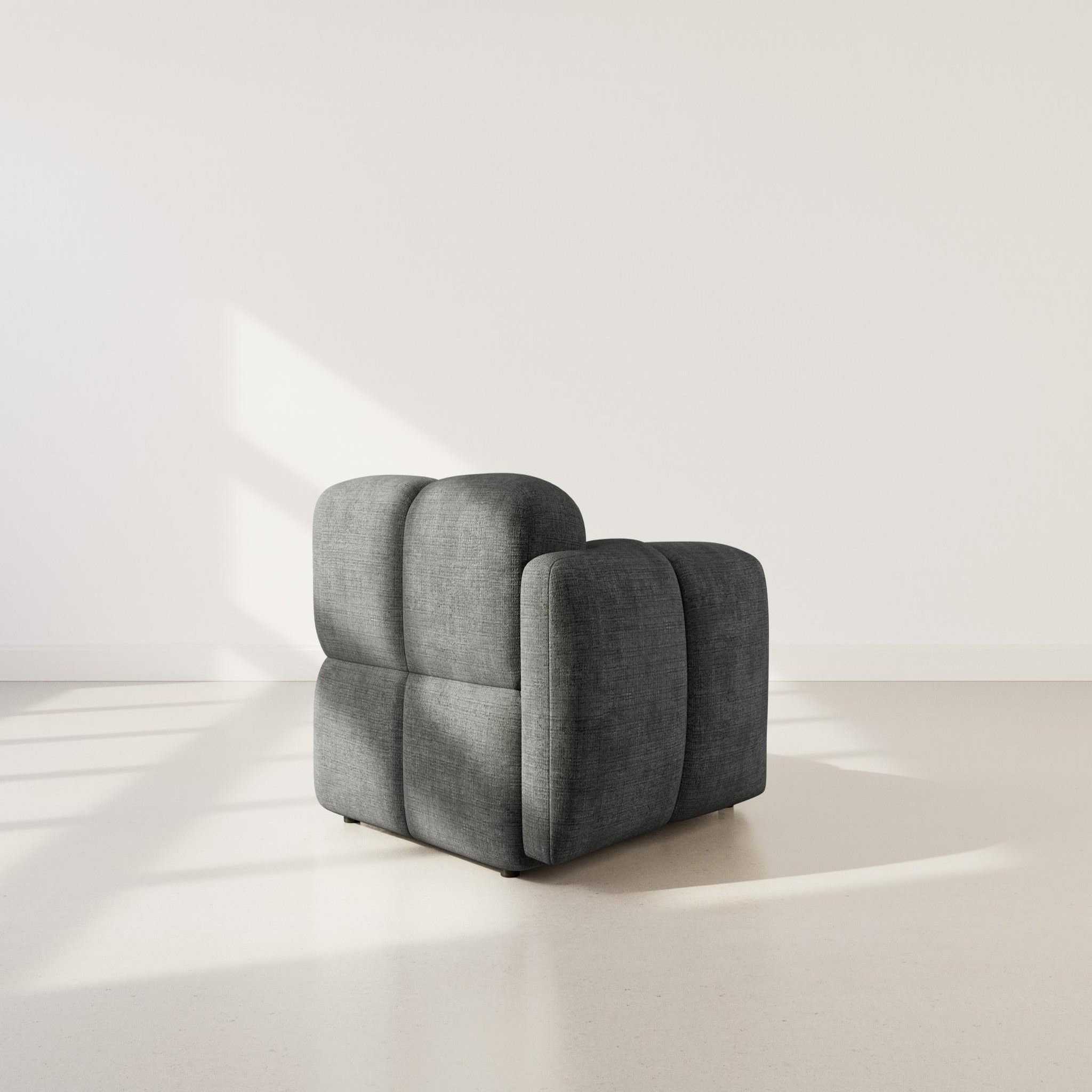Voir la diapositive 5 : LISA DESIGN Grace - module d'assise gauche en velours texturé