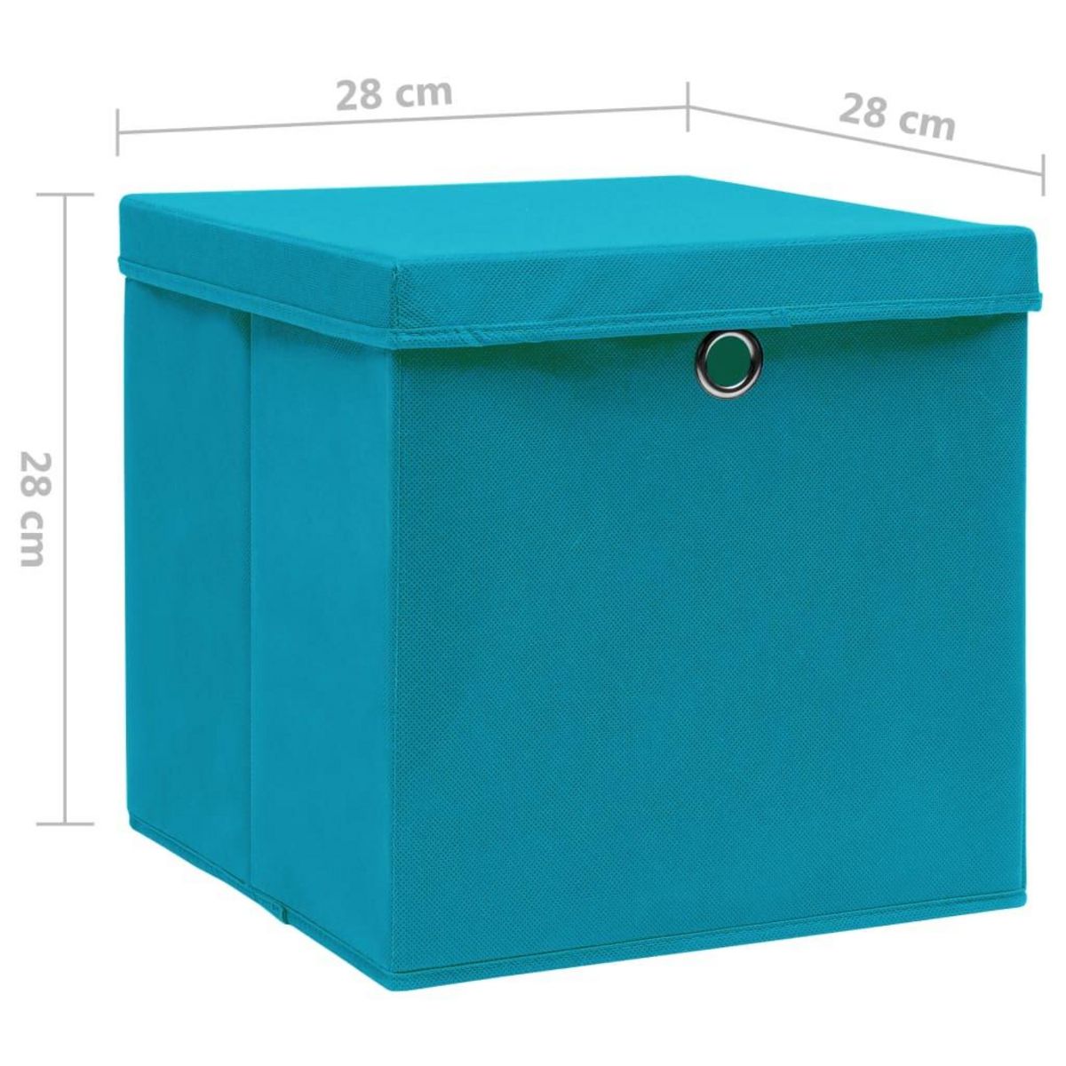 VIDAXL Boîtes de rangement avec couvercles 10pcs 28x28x28cm Bleu azure