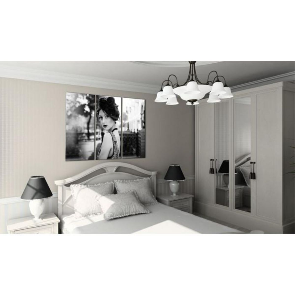 Paris Prix Tableau Imprimé  Femme élegante dans un Style Rétro  40x60cm