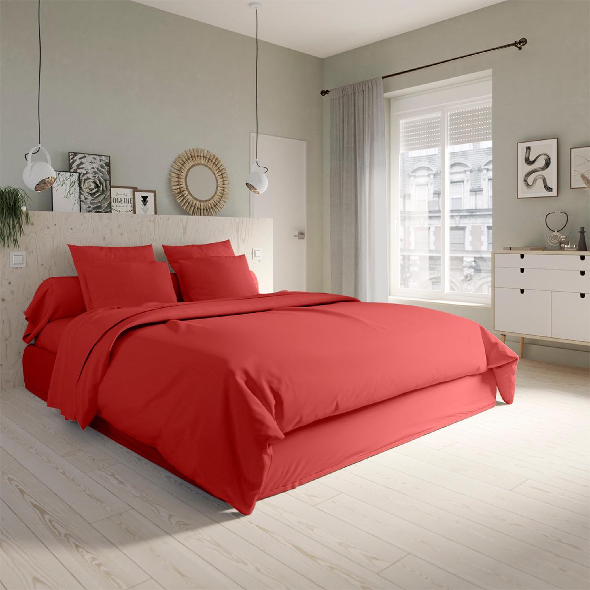 Voir la diapositive 1 : DODO Housse de couette Studio Coton Rouge