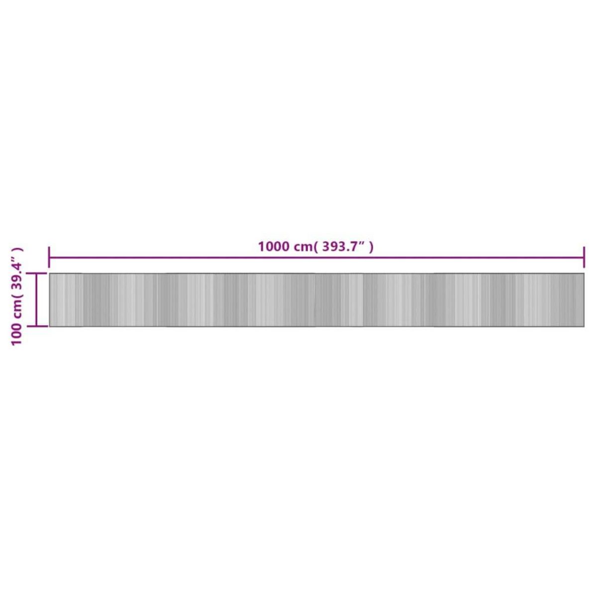 VIDAXL Tapis rectangulaire naturel clair 100x1000 cm bambou