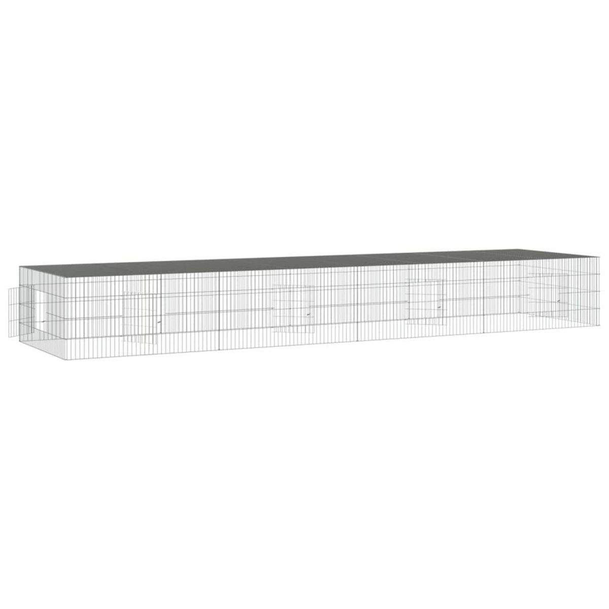 VIDAXL Cage a lapin 4 panneaux 433x109x54 cm Fer galvanise