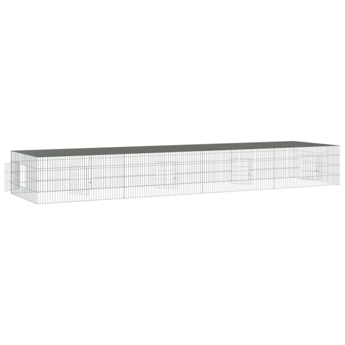 VIDAXL Cage a lapin 4 panneaux 433x109x54 cm Fer galvanise