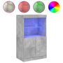 Voir la diapositive 2 : VIDAXL Buffet avec lumieres LED gris beton 60,5x37x100 cm