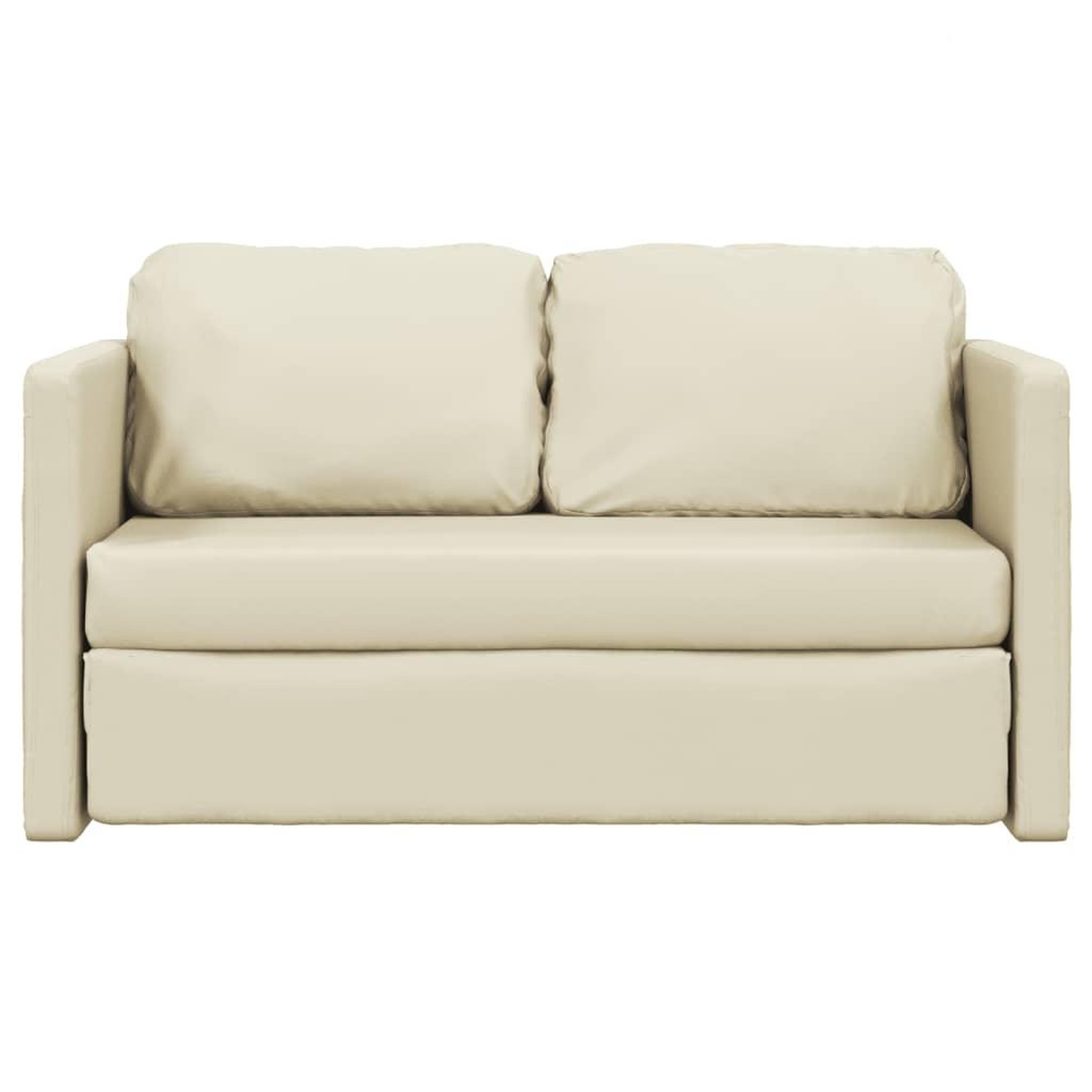 Voir la diapositive 5 : VIDAXL Canape-lit 2 en 1 creme 112x174x55 cm similicuir