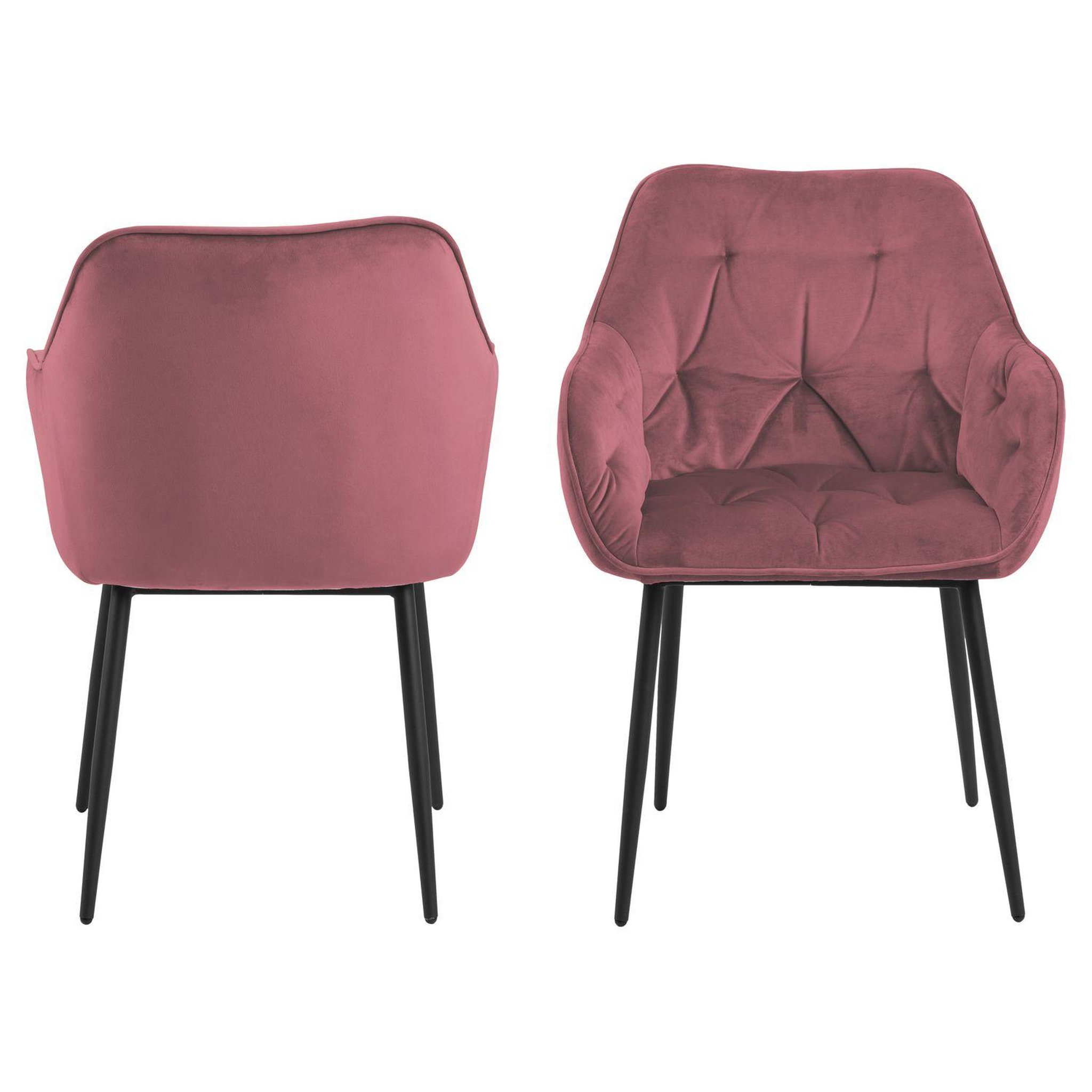 Voir la diapositive 4 : TOILINUX Lot de 2 chaises de salle à manger florie avec accoudoirs effet velours