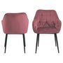 Voir la diapositive 4 : TOILINUX Lot de 2 Chaises de salle à manger Florie avec accoudoirs effet velours