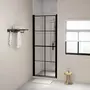 VIDAXL Porte de douche verre trempe 91x195 cm noir
