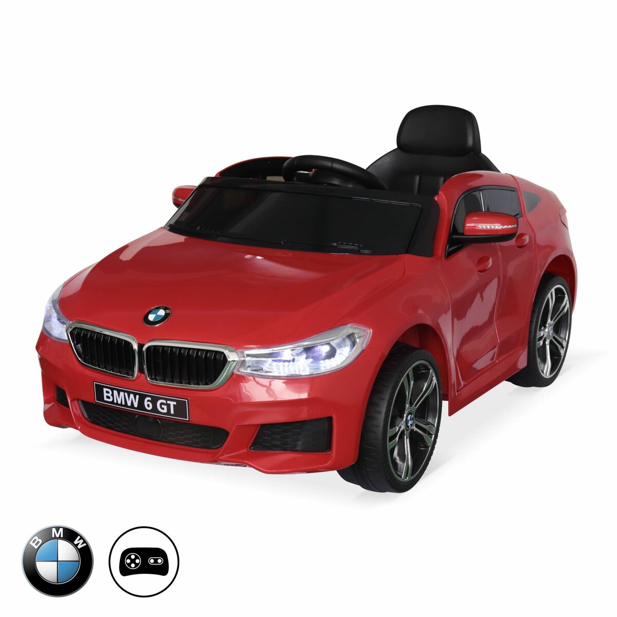 SWEEEK BMW Série 6 GT Gran Turismo noire, voiture électrique enfants 12V 4  Ah, 1 place pas cher 