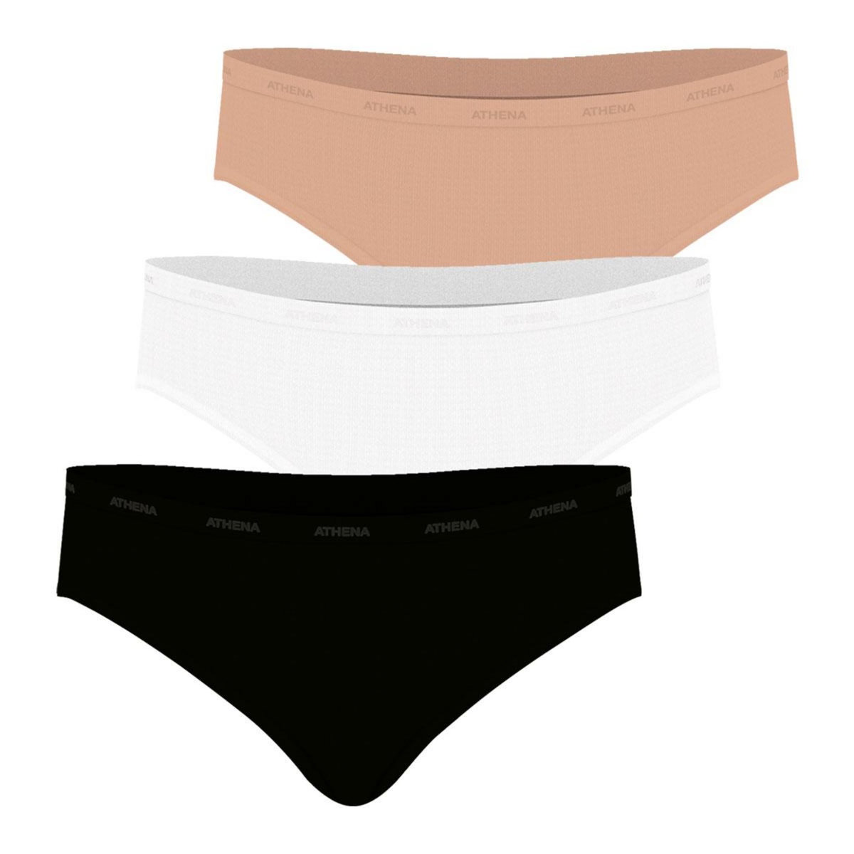 Athena Lot de 3 slips femme Ecopack Basic