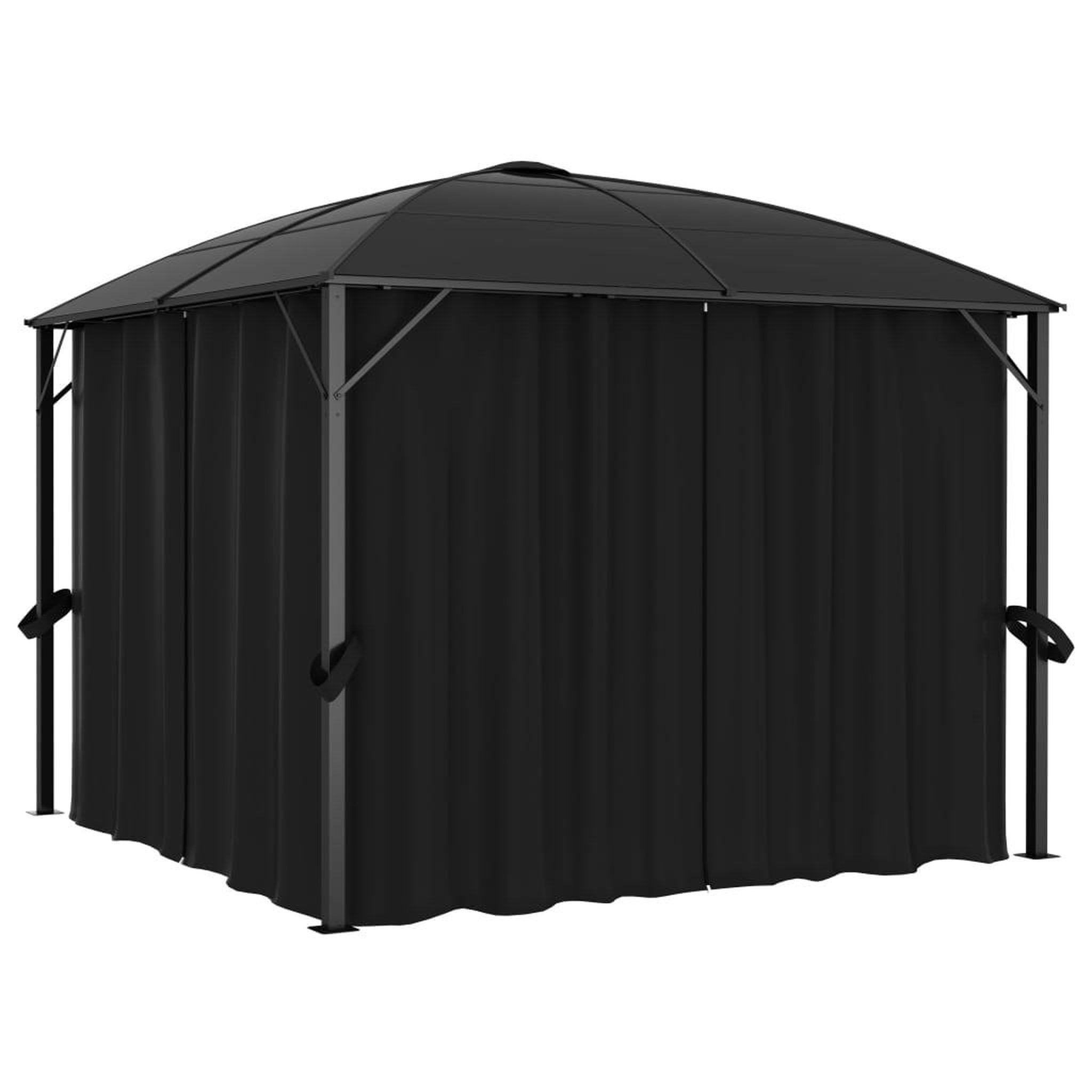 Voir la diapositive 1 : VIDAXL Tonnelle avec rideaux 300x300x265 cm Anthracite