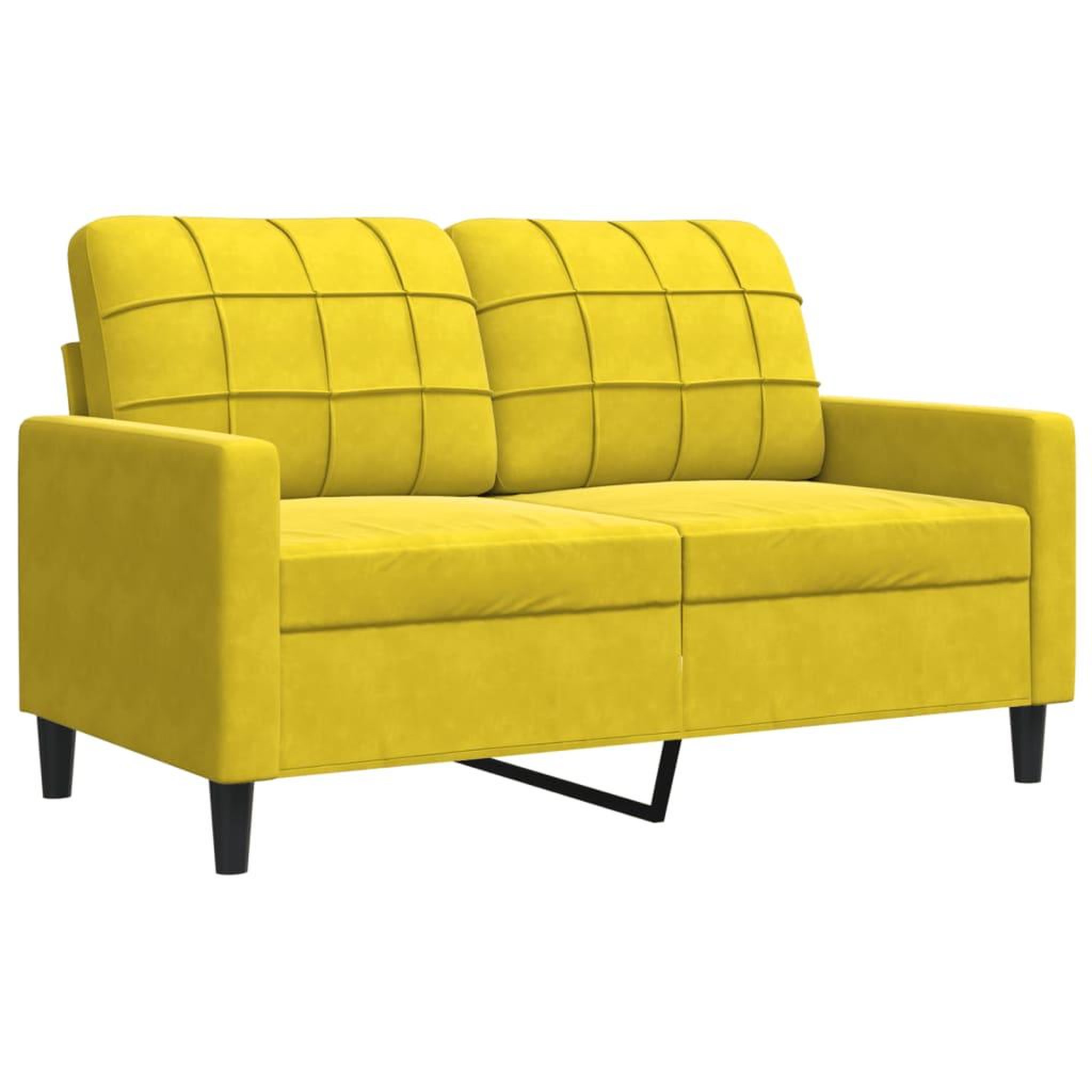 Voir la diapositive 4 : VIDAXL Ensemble de canapes 3 pcs avec coussins Jaune Velours